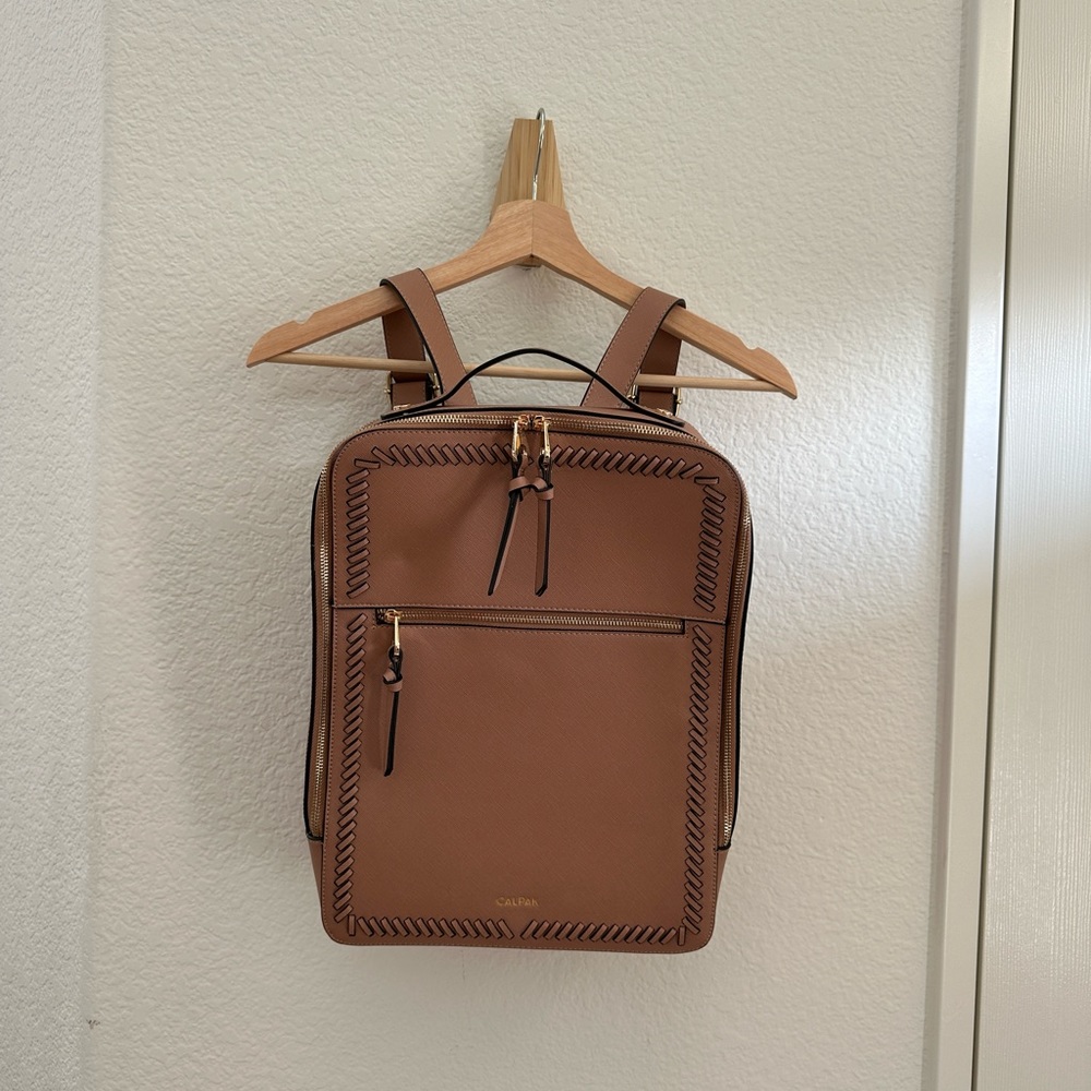 Calpak Kaya laptop backpack in Caramel